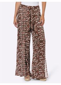 Heine Witt Damen Schlupfhose aus Viskose, rotbraun-champagner-bedruckt, Gr&ouml;&szlig;e 38, 100% Viskose