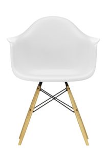 Eames Plastic Arm Chair DAW Stuhl Ahorn Gelblich / Cotton white Vitra EINZELSTÜCK