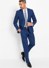 Anzug mit Krawatte (3-tlg.Set) Slim Fit in blau, Grösse 58, bonprix