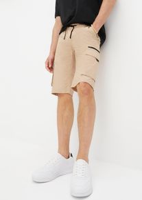 Schlupf-Bermuda mit Cargotaschen Regular Fit in beige, Grösse 58, 100% Baumwolle, bonprix