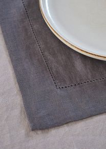 Lot de 2 sets de table en lin en gris30x45 cm, Couleur/Motif: anthracite, bonprix