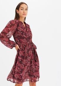 bedrucktes Chiffonkleid in rot, Grösse 44, bonprix
