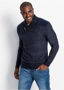 Pullover mit Schalkragen in blau, Grösse 48/50 (M), bonprix