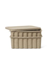 ferm LIVING - Paper Pulp Aufbewahrungsbox, gross, braun (2er-Set)