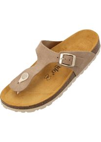 Palado Zehentrenner 'Kos' Damen, dunkelbeige / gold, Größe 42