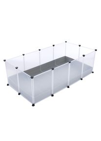 TIAKI Indoor Freigehege für Kleintiere zum Stecken mit Boden 145x 75x 46cm für Kleintier