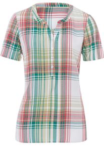 Damen Karobluse smaragd-grapefruit-kariert