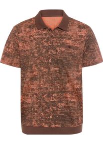 Herren Poloshirt mit Melange-Druck schoko-gemustert