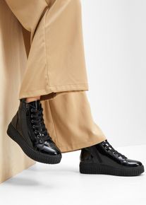Jana Schnür Boot in bequemer Weite in schwarz, Grösse 41, bonprix