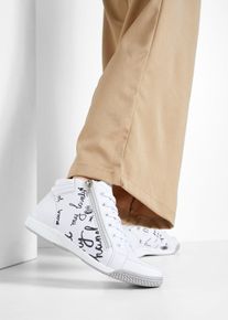 High-Top-Sneaker mit Rei&szlig;verschluss in weiss, Gr&ouml;sse 35, bonprix