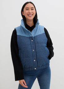 Jeans-Steppweste in blau, Grösse 40, 100% Baumwolle, bonprix