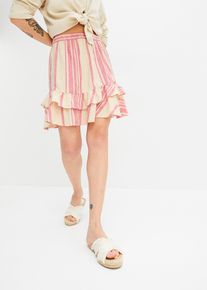 Minirock aus Leinenmischung in beige, Grösse 42, bonprix