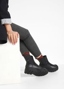 Chelsea-Boots mit Profilsohle in schwarz, Gr&ouml;sse 42, bonprix