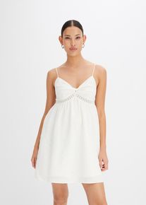 Strandkleid mit sommerlichen Details in weiss, Grösse 46, bonprix