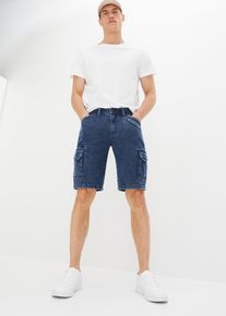 Cargo-Jeans-Bermuda aus Bio Baumwolle Relaxed Fit in blau, Grösse 31, 100% Baumwolle, bonprix