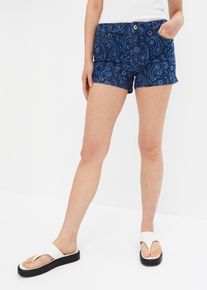 Jeans-Shorts bedruckt in blau, Grösse 48, bonprix