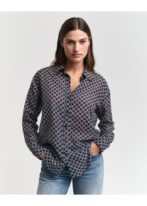 Gant Relaxed Fit Geometric Baumwoll Seiden Bluse