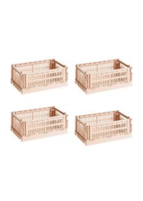 Hay - Colour Crate Korb S, 26,5 x 17 cm, powder, recycled (4er Set)