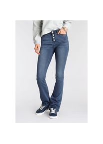Arizona Bootcut-Jeans »Ultra Stretch«, High Waist mit durchgehender Knopfleiste blau 50 N-Gr dark blue used Bootcut von Arizona mit hohem Bund