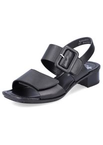 Rieker Sandalette, mit auffälliger Zierschnalle schwarz 42 schwarz-black Klettriemchen sorgen für individuelle Fußanpassung