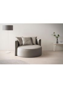 LeGer Home by Lena Gercke XXL-Sessel »Isalie, Sessel in modernen Farben, Lesesessel, Loveseat, Big-Sessel«, trendige Stoffe, mit 3 Zierkissen, grosse Sitzfläche, Hocker optional