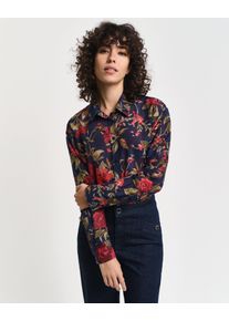 Gant Relaxed Fit Rose Bluse aus Baumwolle und Seide mit Print