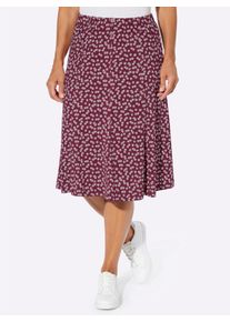 WITT Damen Jerseyrock mit Blümchen-Print, bordeaux-weiß-bedruckt, Größe 22, 95% Polyester, 5% Elasthan