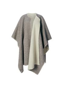 Røros Tweed Norwegischer Poncho Lammwolle Grau-Natur