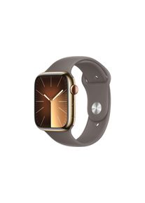 Apple Smartwatch »Series 9, GPS + Cellular, Edelstahl-Gehäuse mit Sportarmband«, Watch OS 10, 64 GB,)