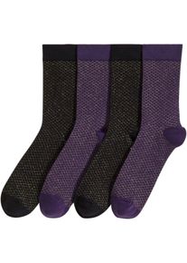 Socken mit Glitzergarn mit Bio-Baumwolle (4er Pack) in schwarz, Grösse 31-34, bonprix