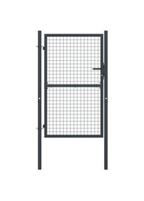 vidaXL Mesh-Gartentor Verzinkter Stahl 100 x 200 cm Grau