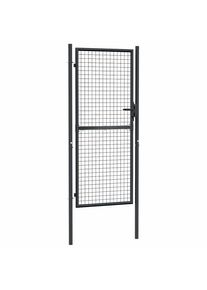 vidaXL Mesh-Gartentor Verzinkter Stahl 100 x 250 cm Grau