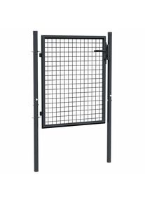 vidaXL Mesh-Gartentor Verzinkter Stahl 100 x 125 cm Grau