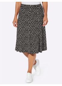 WITT Damen Jerseyrock mit Bl&uuml;mchen-Print, schwarz-wei&szlig;-bedruckt, Gr&ouml;&szlig;e 23, 95% Polyester, 5% Elasthan