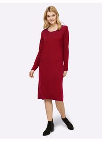 Heine Witt Damen Strickkleid im Viskose-Baumwoll-Mix, dunkelrot, Größe 44, 60% Viskose, 40% Baumwolle