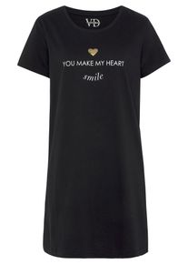 Vivance Nachthemd 'Dreams' Damen Gr&ouml;&szlig;e XS gold / schwarz / wei&szlig;