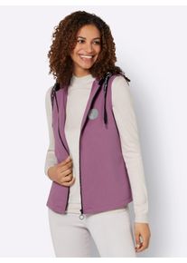 WITT Damen Sweatweste mit Schriftzug-Bindeband, violett, Gr&ouml;&szlig;e 54, 50% Baumwolle, 50% Polyester