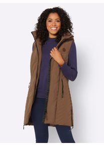 WITT Damen Longweste mit 2-Wege-Reissverschluss, braun, Größe 54, 100% Polyester. Wattierung: 100% Polyester