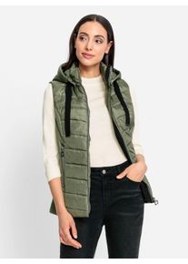 Heine Witt Damen Steppweste mit abnehmbarer Kapuze, khaki, Gr&ouml;&szlig;e 36, 100% Polyester. Wattierung: 100% Polyester. Kapuzenfutter: 100% Polyester