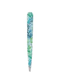 Hausmann Pinzette schräg Floral türkis/blau