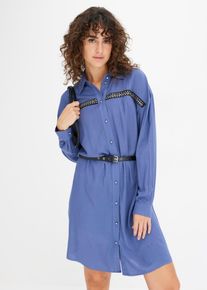 Blusenkleid aus fließender Viskose in blau, Grösse 46, bonprix