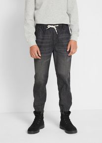 Jungen Jeans Schlupfhose (2er Pack) in schwarz, Grösse 134, 100% Baumwolle, bonprix