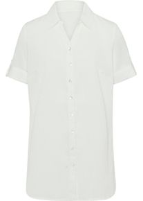 Damen Longbluse in Crêpe-Qualität weiss