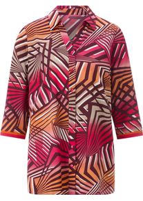 Damen Longbluse mit Grafikmuster pink-papaya-bedruckt