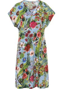 Damen Sommerkleid mit Blütenmuster hellblau-bedruckt