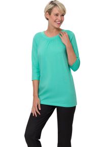 Damen Longshirt blaugrün-meliert