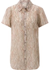 Damen Longbluse taupe-sand-bedruckt
