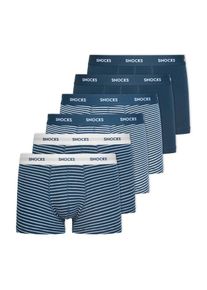 SNOCKS, Hommes Boxers, bleu marine / gris clair / blanc