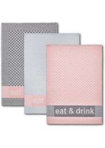 Dyckhoff Geschirrtuch »Eat & Drink, Masse je Tuch ca. 50x70 cm«, (Set, 6 tlg.), mit drei verschiedenen Motiven