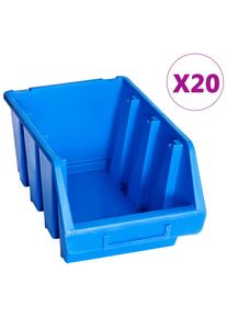 vidaXL Stapelboxen 20 Stk. Blau Kunststoff